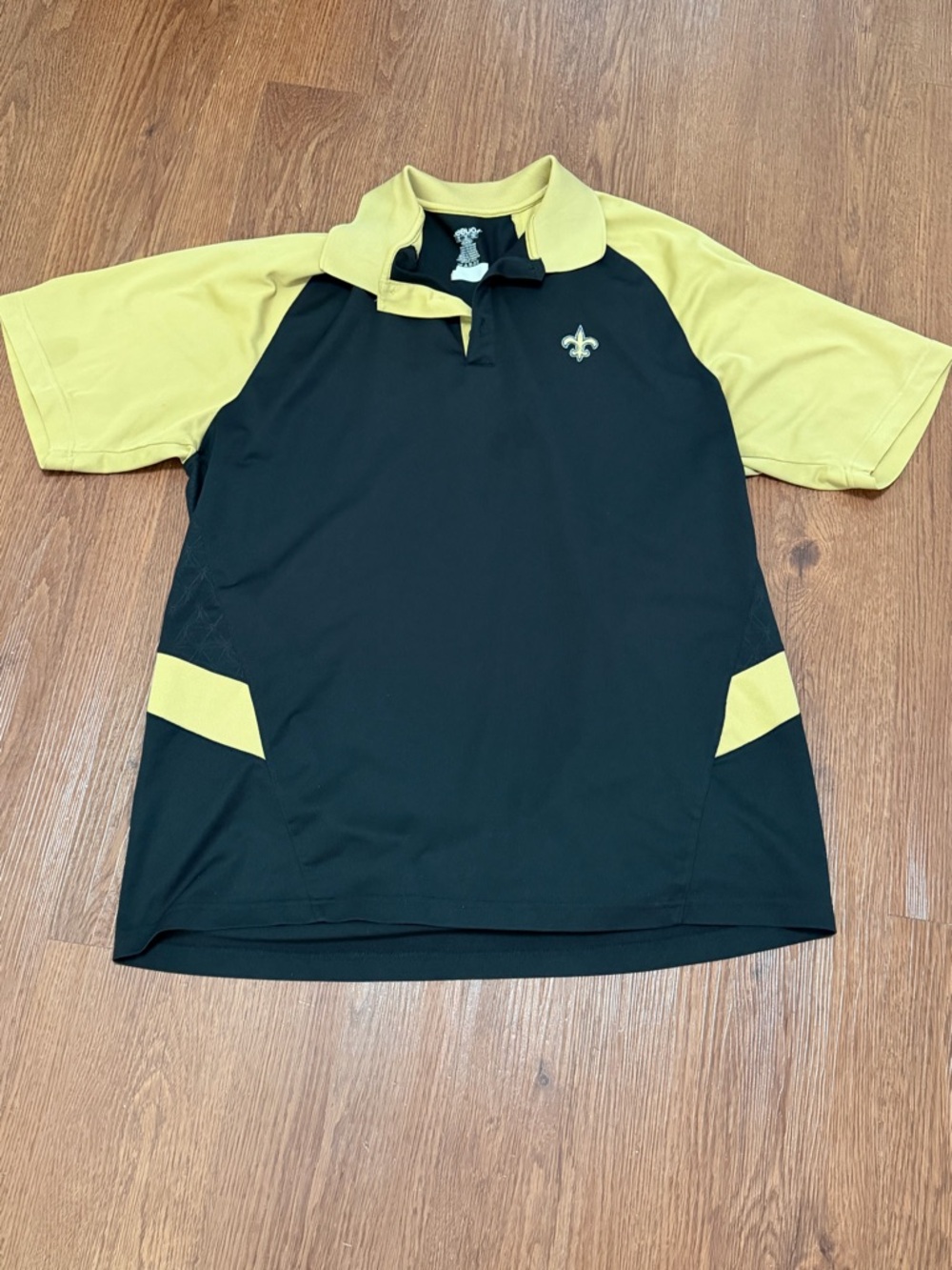 Reebok Black and Yellow Raglan Sleeve Polo